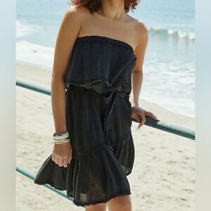 Daily Practice By Anthropologie Kona Washed Black Strapless Dress